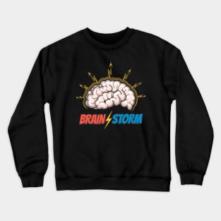 Hand Drawn Emblem of the thinking process, brainstorming, good idea, brain activity, insight. Crewneck Sweatshirt